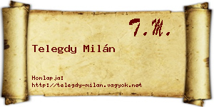 Telegdy Milán névjegykártya